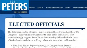 Scott Peters website screenshot